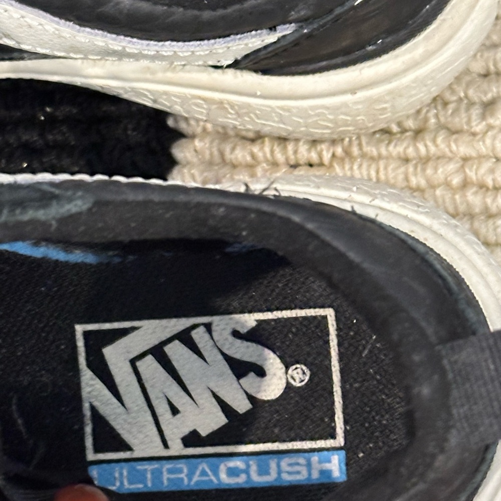 Vans Ultra Cush- Black & White Leather Womens Size 5 - Picture 5 of 5